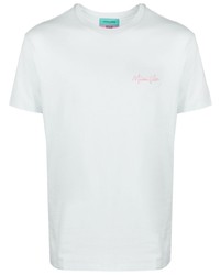 T-shirt à col rond brodé bleu clair Maison Labiche