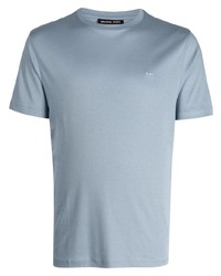 T-shirt à col rond brodé bleu clair Michael Kors