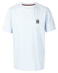 T-shirt à col rond brodé bleu clair Paul Smith