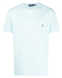 T-shirt à col rond brodé bleu clair Polo Ralph Lauren