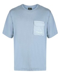T-shirt à col rond brodé bleu clair PS Paul Smith