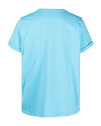 T-shirt à col rond brodé bleu clair Maison Labiche