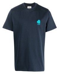 T-shirt à col rond brodé bleu marine ARTE