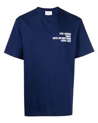 T-shirt à col rond brodé bleu marine Axel Arigato