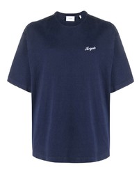 T-shirt à col rond brodé bleu marine Axel Arigato