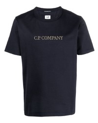 T-shirt à col rond brodé bleu marine C.P. Company