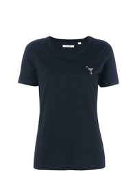 T-shirt à col rond brodé bleu marine Chinti & Parker