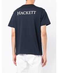 T-shirt à col rond brodé bleu marine Hackett