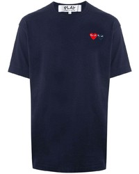 T-shirt à col rond brodé bleu marine Comme Des Garcons Play