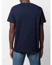 T-shirt à col rond brodé bleu marine Loewe