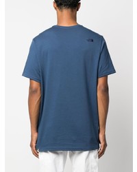 T-shirt à col rond brodé bleu marine The North Face