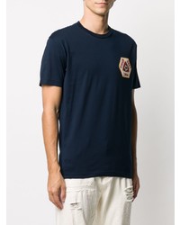 T-shirt à col rond brodé bleu marine DSQUARED2