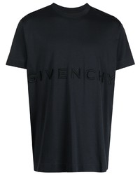 T-shirt à col rond brodé bleu marine Givenchy