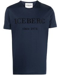 T-shirt à col rond brodé bleu marine Iceberg