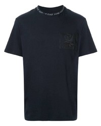 T-shirt à col rond brodé bleu marine Kent & Curwen