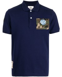 T-shirt à col rond brodé bleu marine Kent & Curwen