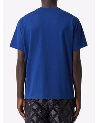 T-shirt à col rond brodé bleu marine Burberry