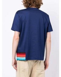 T-shirt à col rond brodé bleu marine Junya Watanabe MAN