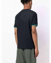 T-shirt à col rond brodé bleu marine Fred Perry