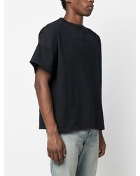 T-shirt à col rond brodé bleu marine Rhude