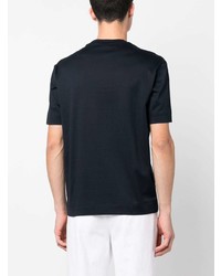 T-shirt à col rond brodé bleu marine Emporio Armani