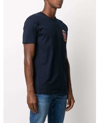 T-shirt à col rond brodé bleu marine DSQUARED2