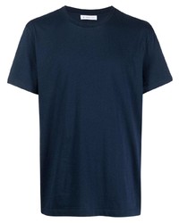 T-shirt à col rond brodé bleu marine Manuel Ritz