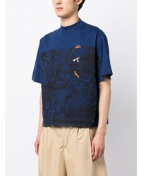 T-shirt à col rond brodé bleu marine Toga Virilis