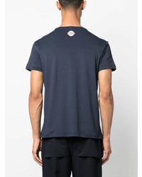T-shirt à col rond brodé bleu marine Vuarnet