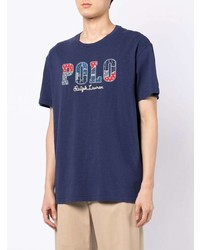 T-shirt à col rond brodé bleu marine Polo Ralph Lauren