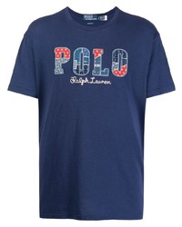 T-shirt à col rond brodé bleu marine Polo Ralph Lauren