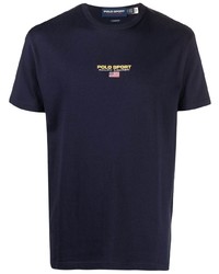 T-shirt à col rond brodé bleu marine POLO RALPH LAUREN SPORT