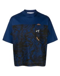 T-shirt à col rond brodé bleu marine Toga Virilis