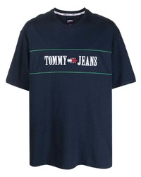 T-shirt à col rond brodé bleu marine Tommy Jeans