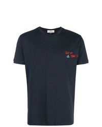 T-shirt à col rond brodé bleu marine Vivienne Westwood