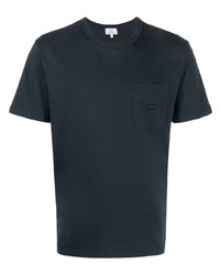 T-shirt à col rond brodé bleu marine Woolrich