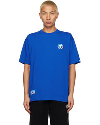 T-shirt à col rond brodé bleu AAPE BY A BATHING APE