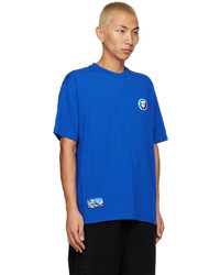 T-shirt à col rond brodé bleu AAPE BY A BATHING APE