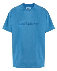 T-shirt à col rond brodé bleu Carhartt WIP