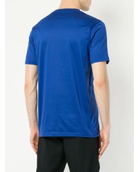 T-shirt à col rond brodé bleu Lanvin