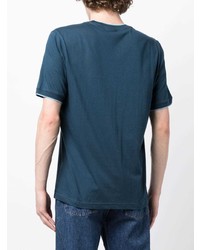 T-shirt à col rond brodé bleu PS Paul Smith