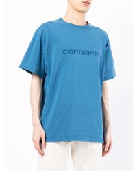 T-shirt à col rond brodé bleu Carhartt WIP