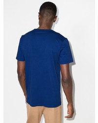 T-shirt à col rond brodé bleu MAISON KITSUNÉ