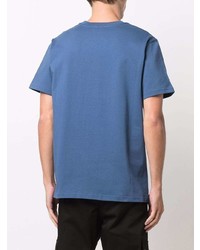 T-shirt à col rond brodé bleu A.P.C.