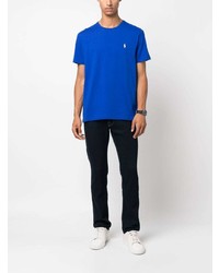 T-shirt à col rond brodé bleu Polo Ralph Lauren