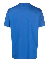 T-shirt à col rond brodé bleu Peuterey