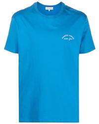 T-shirt à col rond brodé bleu Maison Labiche