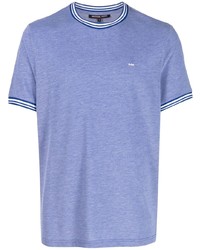 T-shirt à col rond brodé bleu Michael Kors