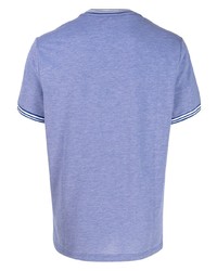 T-shirt à col rond brodé bleu Michael Kors