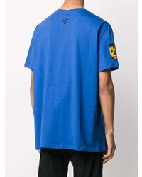 T-shirt à col rond brodé bleu Mr & Mrs Italy